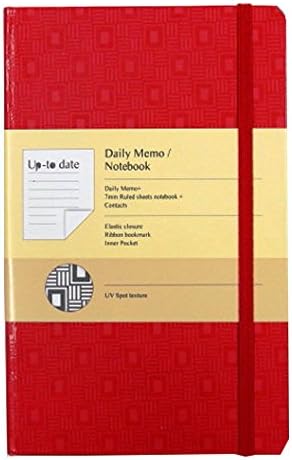 Inspira Up to Date Personal Organizer Notebook - Daily Planner, Notebook, Address Book in One - Red - 192 Pages, Size 8.3" x 5.1"