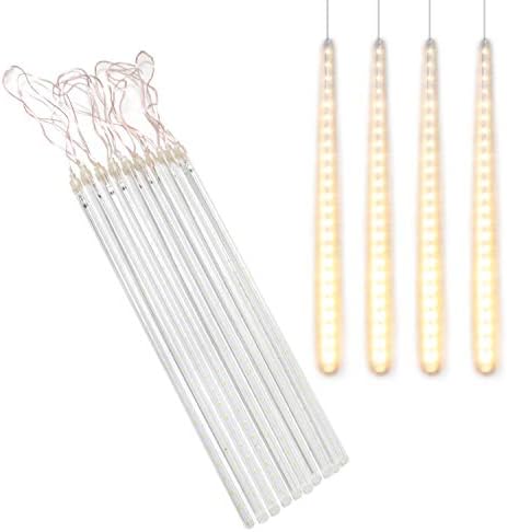 Ayunhao Meteor Shower Rain Lights Waterproof String for Wedding Party Christmas Xmas Decoration Tree Party Garden String Light Outdoor 20 Inches 10 Tube 540 LEDs Lamp Beads (Wram White)
