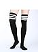 Satinior Women Knee High Socks High Thigh Stockings with Colorful Strips for Cosplay, Halloween, Party, Daily Wear, One Size (Multicolor 1, 3 Pack)