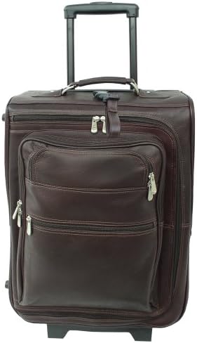 Piel Leather 19 Inch Multi-Pocket Wheeler, Chocolate, One Size