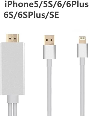 SHP Lightning to HDMI cable, 8 Pin Lighting Digital AV to HDMI HDTV 1080P HDMI Video AV Cable Connector Conversion Same ATETION Screen Device HDTV Adapter for iPhone 7/6/5 Series, Pad Air/mini/Pro
