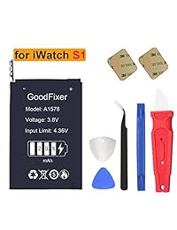 GoodFixer - Batería de repuesto para Apple con kit completo de herramientas de reparación, 0 ciclos, batería de iones de litio 38mm