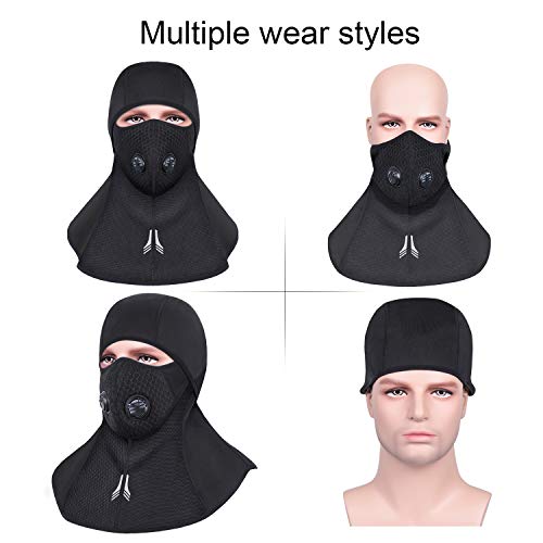 Wheel UP Windproof Ski Mask Versatile Thermal Cold Weather Full Face Mask Winter Sports Balaclava Outdoor Sport (Black)