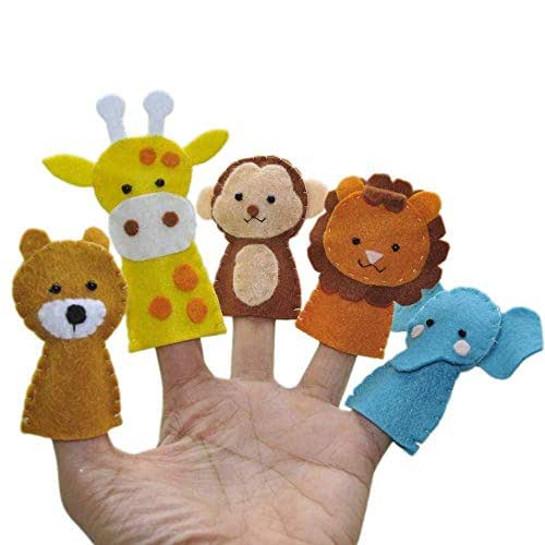 Animal Finger Puppets Set 5 pcs Handmade Products