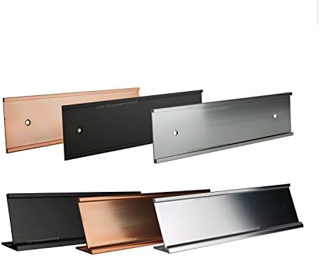 Top Selling 2x10 Matching Office Desk & Wall/Door Mount Name Plate Holders - Fits Standard Size 2x10 NamePlates (Not Included), 3 Color Options to Choose from - Gold, Silver or Black.