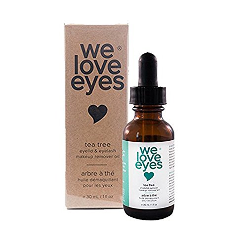 All Natural Tea Tree Eye Makeup Remover Oil - We Love Eyes - Waterproof Mascara and Makeup Remover with Moisturizer, Chemical and Alcohol Free - 30ml