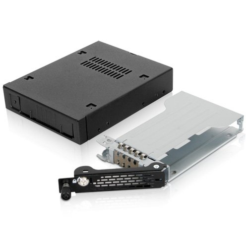 ICY DOCK Rugged Full Metal 2.5 SATA/SAS HDD & SSD Hot Swap Mobile Rack Cage for 3.5 Drive Bay with Key Lock & Thumb Screw - ToughArmor EX MB491SKL-B