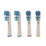 Ronsit Dual Clean Replacement Brush Heads Compatible with Oral-B Electric Toothbrush (4-Pack)