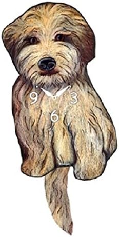 Wheaten Terrier Dog Wagging Tail Pendulum Clock