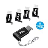 USB Type C Adapter 5Pack Ailun USB C to Micro USB Adapter Compact with Keychain Sync and Charge for Galaxy s20, s20+ S20Ultra S10 Plus MacBook ChromeBook Pixel and More