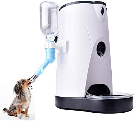 ATopgradw Automatic Pet Feeder And Waterer,Remote Operation Food Dispenser App For Android, IOS Video Voice Smart Feeder For Medium Large Cat Dog 4L,140oz
