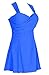 Surenow Women One Piece Skirtini Crossover Porcelain Skirted Plus Size Swimdress Bathing Suits
