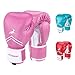 Trideer Pro Grade Boxing Gloves, Kickboxing Bagwork Gel Sparring Training Gloves, Muay Thai Style Punching Bag Mitts, Fight Gloves Men & Women (Pink & White, 10 oz)