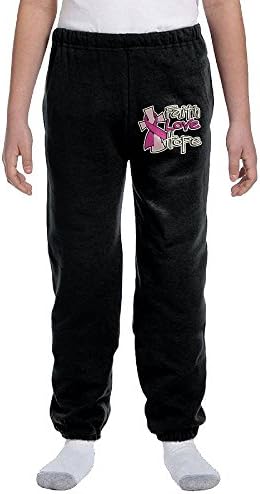 Faith Love Hope Breast Cancer Awareness Youth Activewear Suitable Joggers Sweatpants