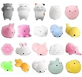 Aiboshi Mochi Squishy Toys, 20 PCS Mini Squishies Animals Stress Relief Squishys Stretchy Toy for Easter Basket Stuffers,Easter Egg Fillers,Easter Toys