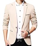 Mens Slim Fit Single One Button Blazer Jackets Khaki US Small/Label XX-Large