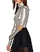 Haoduoyi Womens Cosplay Silver Metalic Shiny Mock Collar T Shirt Tops