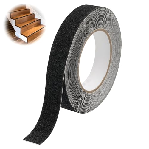 2.5cmx10m Anti Slip Decking Strips, Heavy-Duty Anti Slip Tape Strip for Steps (Outdoor & Indoor) High Friction Traction Grip Grip Tape Adhesive Strip for Stairs, Steps, Flooring, Ramps, Ladder