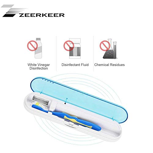 ZEERKEER UV Toothbrush Sanitizer Case,Travel Toothbrush sanitizer,Toothbrush Sanitizer Holder Lightweight, Portable and Wall Mounted Perfect for Home, Office Or Outdoor Travel (Blue) - Thumbnail 7
