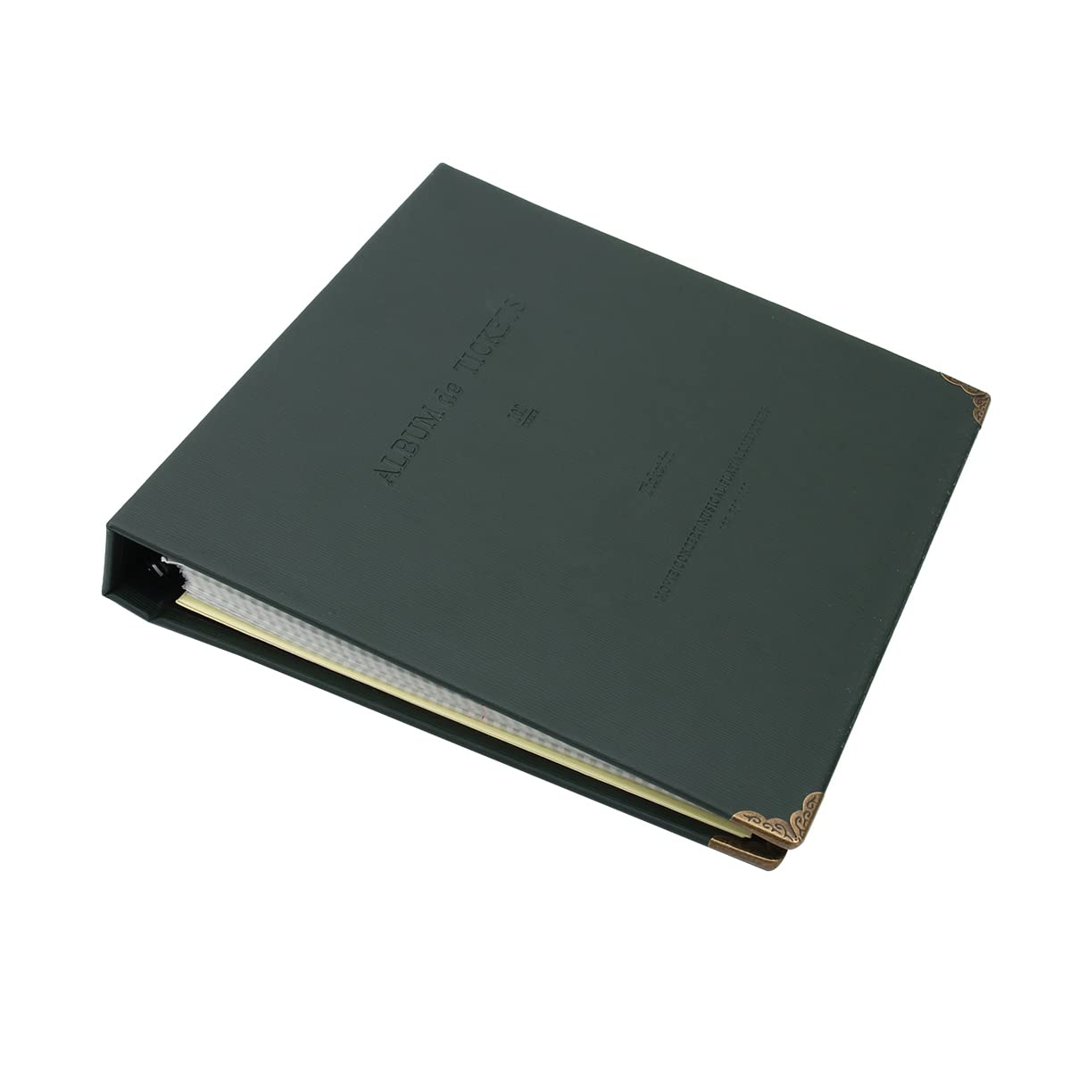 Ticket Album Scrapbook Travel Photo Album Ticket Stub Bill Book Receipt Storage Valentines Birthday (Dark Green)