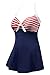 YaYa Bay Swimsuit Womens Vintage Sailor Straps Halter Pin Up Swimsuit One Piece Cover Up Bathing Suit