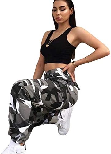 XWBO Womens Slim Trousers Jogger Cargo Basic Casual Sportwear Camouflage Pants