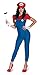 Disguise Women's Nintendo Super Mario Bros.Mario Female Deluxe Costume, Blue/Red, Medium/8-10