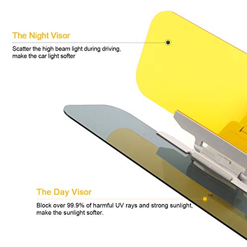 Car Anti-Glare Windshield Sun Visor Extender 2 in 1 - Day and Night Driving Visor for Protects Against UV rays Headlights Tailgates Reduces Eye Strain (Anti-glare visor)