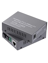 Runshuangyu   Adaptador convertidor de fibra óptica RJ 45 a Gigabit Ethernet 10 100Mbps con protección Lightning integrada de 25 KM (15,53 millas) 1 par SC