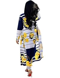 Juego de 2 piezas de ropa de mujer con estampado floral, suéter frontal abierto y pantalones
