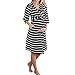 Crytech Women Striped Maternity Labor Delivery Robe 3/4 Long Sleeve Stripe Breastfeeding Nursing Nightgowns Gowns for Hospital Pregnancy Bathrobe Sleep Dress (Large, Black)thumb 1