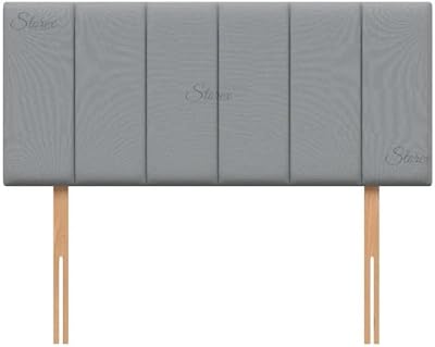 STOREX Plush Fabric Headboard 20in Height for Divan Beds 2ft6in to 6ft