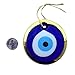Gold Plating Handmade Evil Eye Greek Turkish Jewish - Christian ornament Home Decor Glass Charm Decorative Ornament for Good Luck, Success and Protection (3.5 inch)