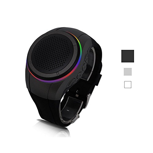 Seekermaker LED Bluetooth Speaker Watch Mini Portable Sport Running wrist Strap Universal Outdoor Portable Small Stereo Bluetooth Black