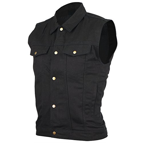 Men's Black Denim Jean Vest XS