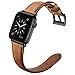 OUHENG Compatible with Apple Watch Band 42mm 44mm, Genuine Leather Band Replacement Compatible with Apple Watch Series 6 5 4 3 2 1 SE 42mm 44mm, Retro Brown