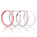 Egnaro Silicone Wedding Ring for Women,Thin and Stackble Braided Rubber Wedding Bands,No-Toxic,Skin Safe