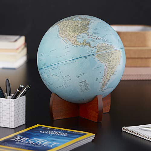 10" Pick Up Retro World Globe on Wooden Stand