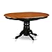 East West Furniture AVT-BLK-TP Avon Kitchen Dining Table - an Oval Wooden Table Top with Butterfly Leaf & Pedestal Base, 42x60 Inch, Black & Cherry