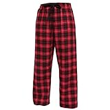 Boxercraft Plaid 100% Cotton Flannel Pant F20, Red/Black - S