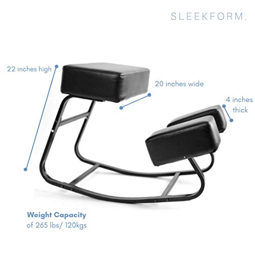 Sleekform Kneeling Chair Rocking | Ergonomic Kneel Chair & Orthopedic Balance Posture Stool for Bad Backs, Neck Pain, Spine & Shoulders Tension | Thick Knee Comfortable Cushions for Upright Sitting - Thumbnail 6