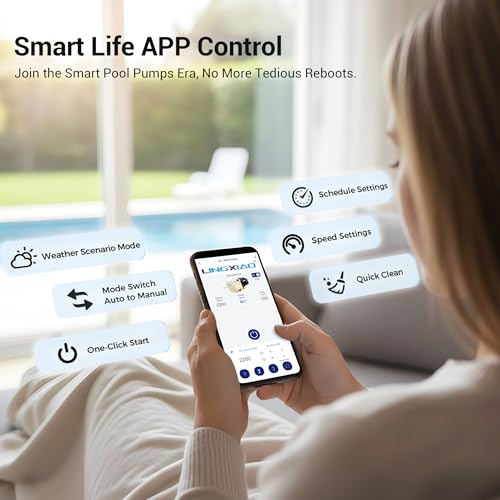 LINGXIAO Smart Variable Speed Pool Pump 2 HP, 115/208-230V, In/Above Pool Pump With Smart Life APP Control, Energy Star Certificate, High Flow & Self Priming - (2025 New Upgrade)
