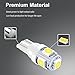 10-Pack Car White Replacement Light #: T10 194 W5W 168 2825 Bulbs 5050 5SMD LED Light, for Car Interior Dome Map Courtesy Lights, Exterior License Plate Lights Lamp 【Upgrade Version】