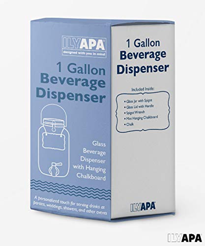 image for Ilyapa Outdoor Glass Beverage Dispenser with Stainless Steel Spigot, H