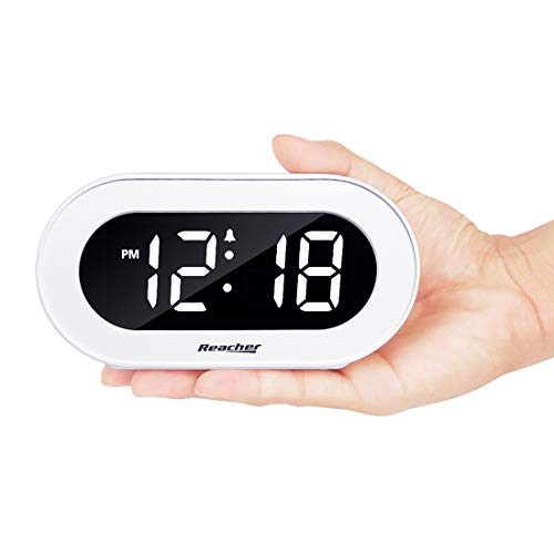 REACHER Small LED Digital Alarm Clock with Snooze, Simple to Operate