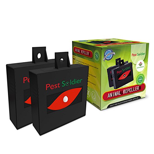 Nighttime Solar Powered Animal Repeller By Pest Soldier - 2 Pack, Waterproof, Deterrent Light Nocturnal Animals.Protects home,field,livestock Nighttime Solar Powered Animal Repeller By Pest Soldier - 2 Pack, Waterproof, Deterrent Light Nocturnal Animals.Protects home,field,livestock