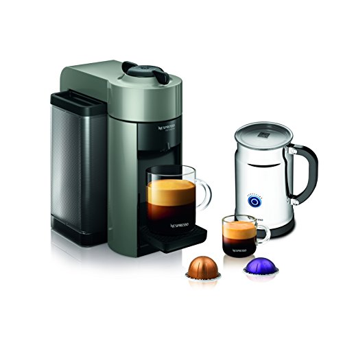 Nespresso A+GCC1-US-GR-NE VertuoLine Evoluo & Espresso Maker with Aeroccino Plus Frother, Grey