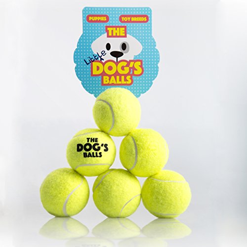 The Little Dog's Balls 6 Small Dog Tennis Balls, Premium Mini Dog Toy