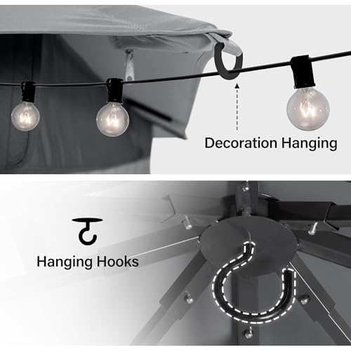 LAUSAINT HOME 12x12 Gazebo Review: Upgraded Steel Frame with String Lights & Netting image 18