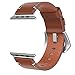 Apple Watch Band 42mm Leather, Swees iWatch Genuine Leather Bands Strap Replacement Wristband with Stainless Steel Clasp Buckle for Apple Watch Series 2 (2016) / Series 1 Women Men, Brown